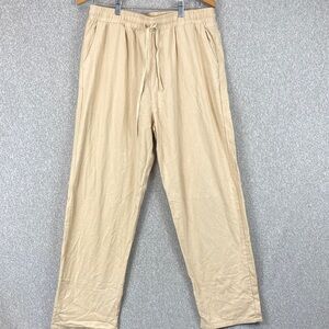 Ouku pull on pants XL drawstring elastic inseam 28” wide leg butter yellow